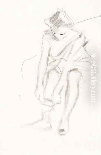 Danseuse ajustant son bas - view 1