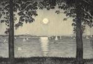 Fra Akershusvollen, Aften 1926 1926 by Harald Oscar Sohlberg