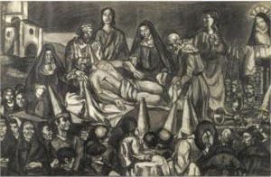 Paso Del Entierro De Cristo En La Procesion by Jose Gutierrez Solana