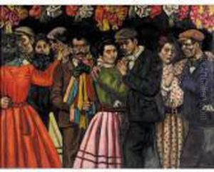 Baile De Los Chulos Con Guirnaldas (spanish Folk Dance) by Jose Gutierrez Solana