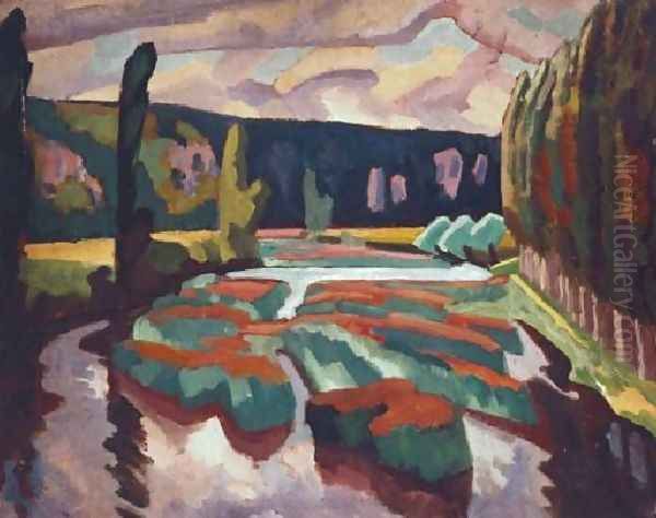 River With Poplars - view 1