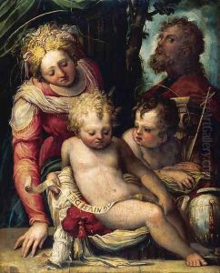 Holy Family with the Infant St John the Baptist 1548-51 by Prospero Fontana