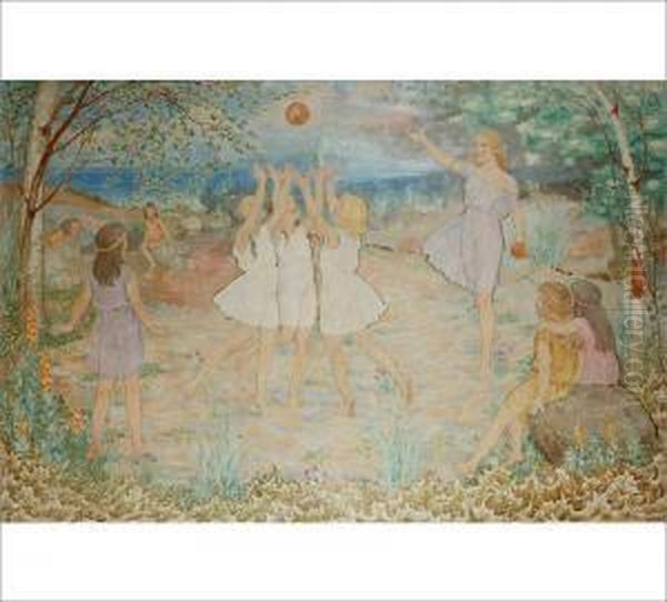 Girls Playing Ball On A Seashore (ballgame) - view 1