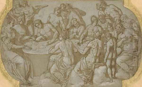 The Feast of the Gods Design for a ceiling compartment - view 1