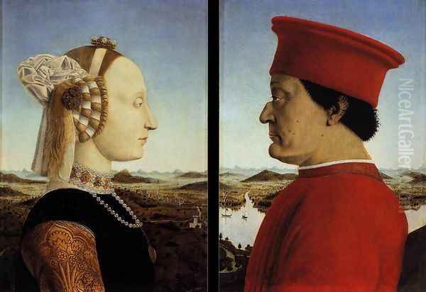 Portraits of Federico da Montefeltro and His Wife Battista Sforza 1465-66 by Piero della Francesca