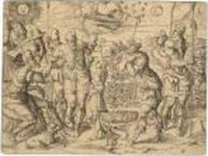 Joseph Telling His Brothers His Dreams by Virgil Solis