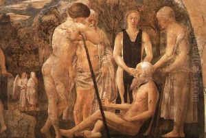 The Death of Adam (detail of Adam and his Children) c. 1452 by Piero della Francesca