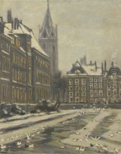 A Town View by Leonid Romanovitch Sologub