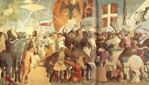 Battle between Heraclius and Chosroes (left view) c. 1460 by Piero della Francesca