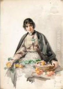 Sketch Of A Venetian Lady by Sergei Solomko