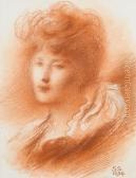 Study Of A Female Head - view 1