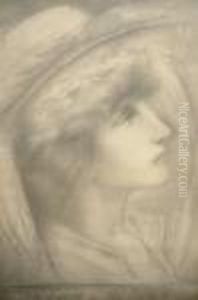 Soloman -- 'the Angel Of The 
Annunciation', 1894; Reproduction Print, In An Ebonised Frame, 48x31.3cm by Simeon Solomon