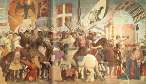 Battle between Heraclius and Chosroes (right view) c. 1460 by Piero della Francesca