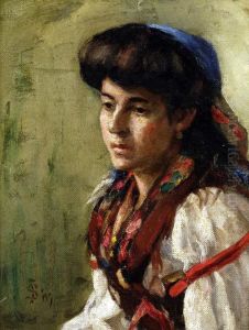 Portrait Of A Romany Girl by Solomon Joseph Solomon