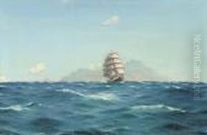 A Brigantine Off What Is Thought To Be Tenerife by Thomas Jacques Somerscales