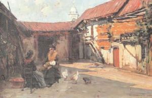 Cortile Con Contadine