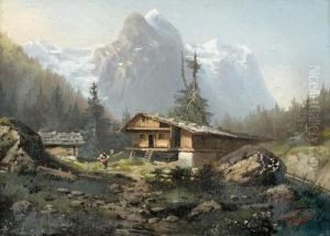 Wetter- Und Wellhorn Von Rosenlaui Aus. by Ferdinand Sommer