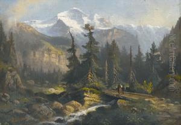 Bergbach Mit Jungfrau - view 1