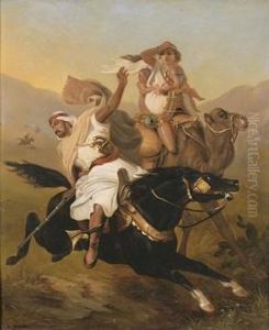 "flucht Der Beduinen". by Ferdinand Sommer