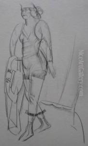 Female Model Standing by William Sommer