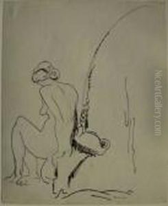 Seated Female Nude by William Sommer