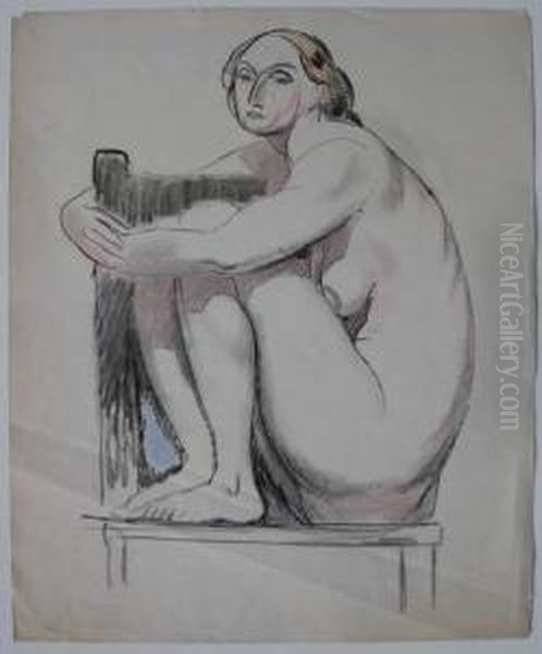 Seated Nude On Chair - view 1