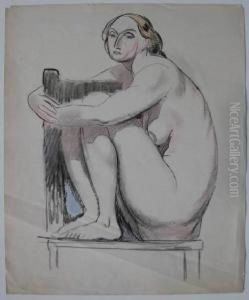 Seated Nude On Chair by William Sommer