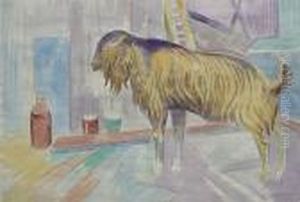 Goat In Barn- by William Sommer