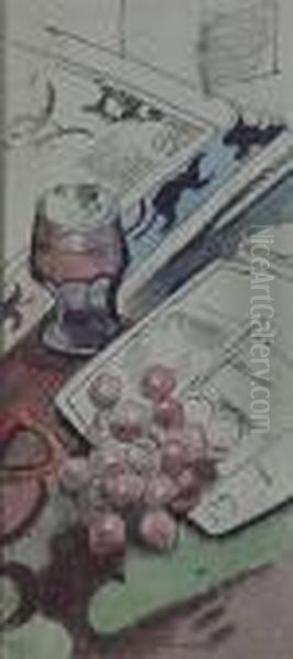 ''still-life With Glass And Grapes" - view 1