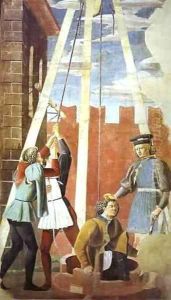 Giovanni Da Piamonte And Piero Della Francesca Legend Of The True Cross Torment of the Jew 1452-1466 by Piero della Francesca