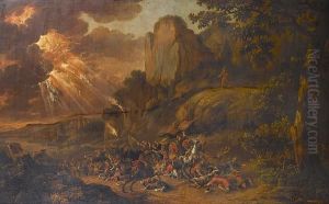 Moses Overlooking The Battle Between The Israelites And The Amalekites by Jan Gabrielsz. Sonje