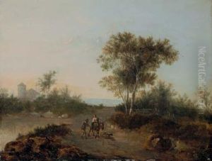 An Italianate Landscape With Travelers On A Path by Jan Gabrielsz. Sonje