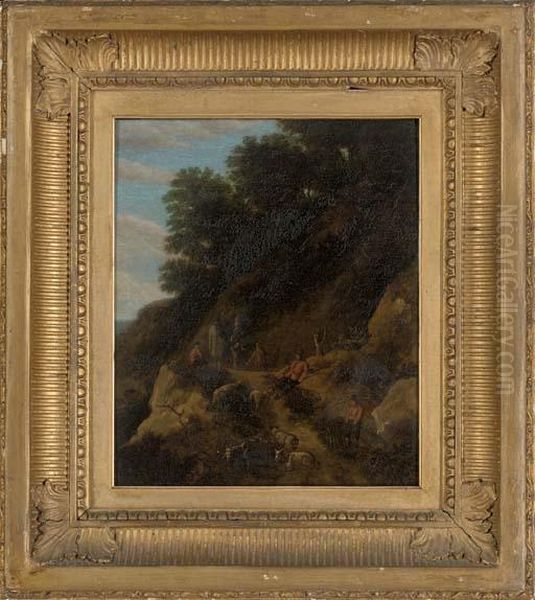 A Wooded Landscape With Soldiers On A Track - view 1
