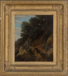 A Wooded Landscape With Soldiers On A Track by Jan Gabrielsz. Sonje
