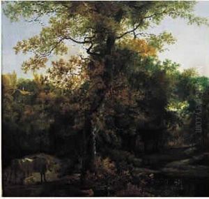 Le Repos D'un Troupeau Dans Un Paysage Boise by Jan Gabrielsz. Sonje