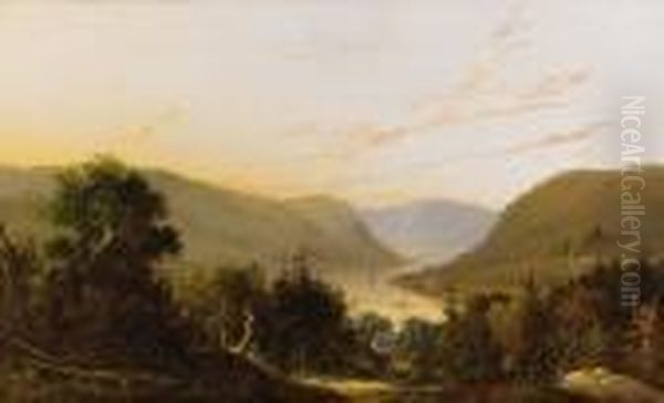 Hudson River Landscape With River Traffic - view 1