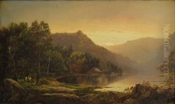 New England Mountain Lake At Sunrise - view 1
