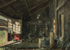 Barn Interior by William Louis Sonntag