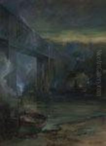 Under The Bridge, Evening by William Louis Sonntag