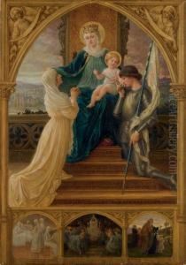 Vierge A L'enfant, Entre Sainte Genevieve Et Jeanne D'arc