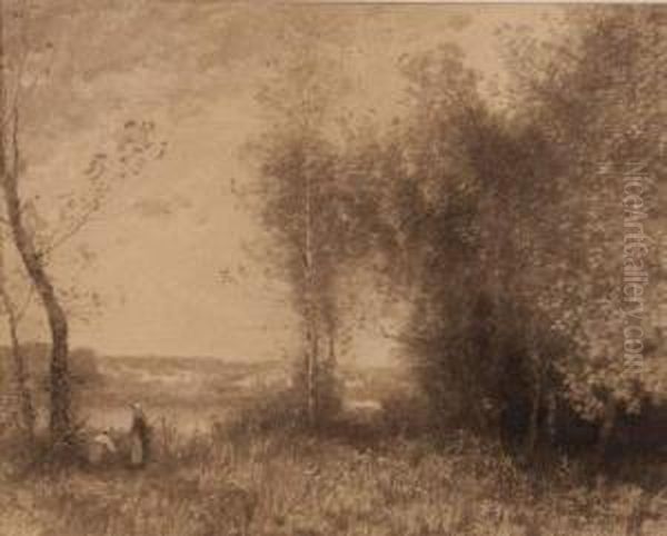 Bergere Pres D'une Riviere Et D'une Foret - view 1