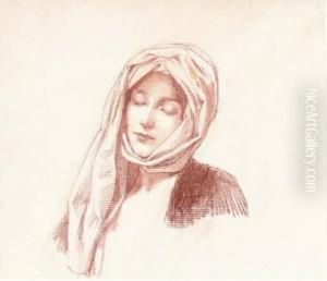 A Portrait Of A Woman With Her Head Wrapped In Cloth
