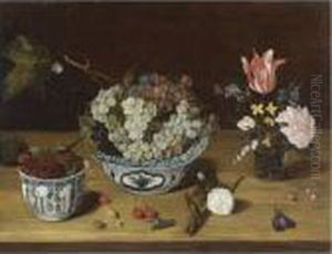 Natura Morta Con Fiori, Uva E More