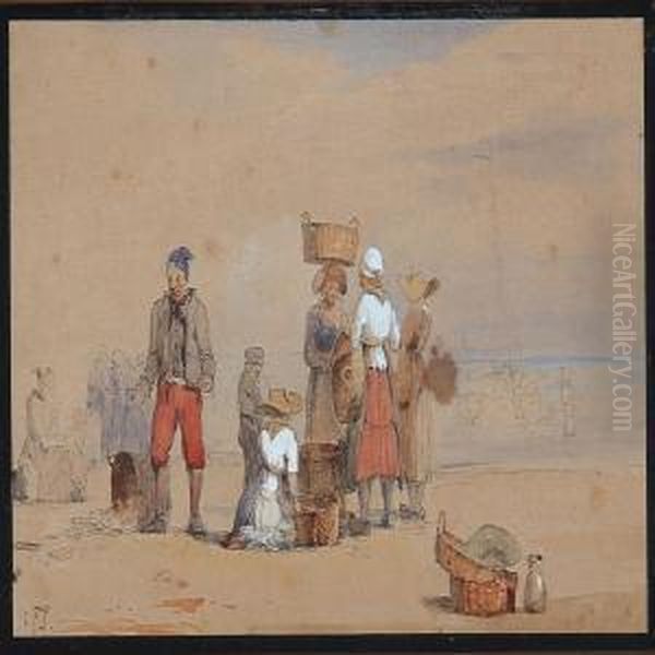 Coastal Scene With Fishermen - view 1