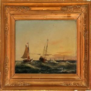French Sailing Shipsin The Sunset French Sailing Shipsin The Sunset