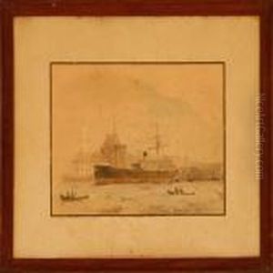 Harbour Scene From Bergen, Norway by C. F. Sorensen