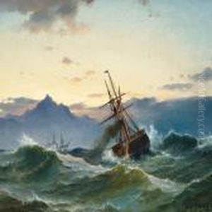 Paddle Steamer In A Heavy Sea