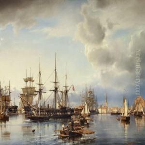 The Port Of Copenhagenwith Warships