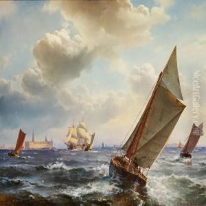 Brisk Traffic In Thesound Off Kronborg Castle