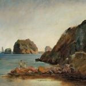 Rocky Coast With Twoboys Fishing